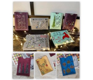 Türchen Stickserie ITH - Schokolinsen Adventskalender to go Hüllen Vol. 2